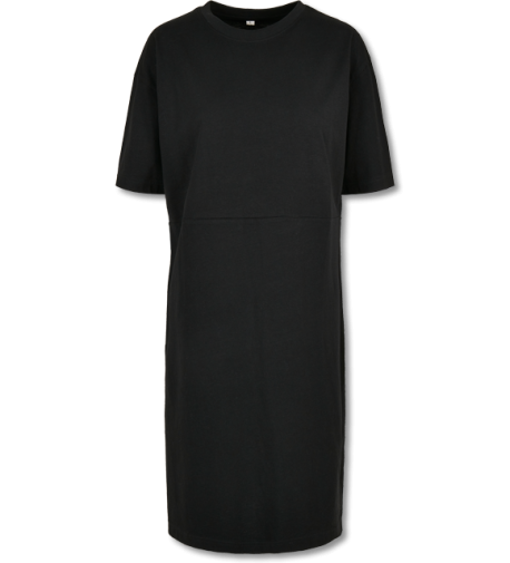 Ladies Organic Oversized Slit Tee Dress black | 2XL
