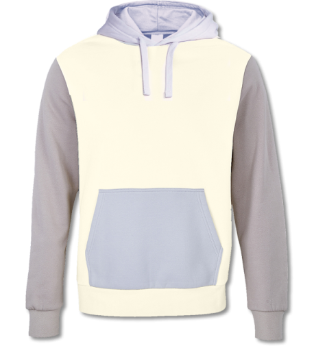 Unisex Bio Kapuzen Sweater Collins natural / creamy blue / light grey (solid) | M