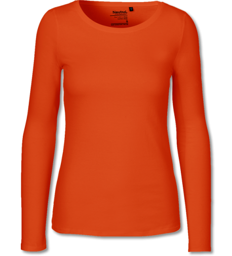 Bio Damen Langarmshirt Fairtrade  orange | XS