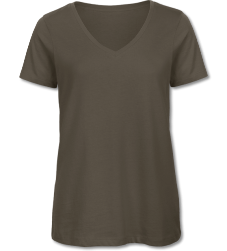 Bio T-Shirt Womens Inspire V-Neck khaki green | XL